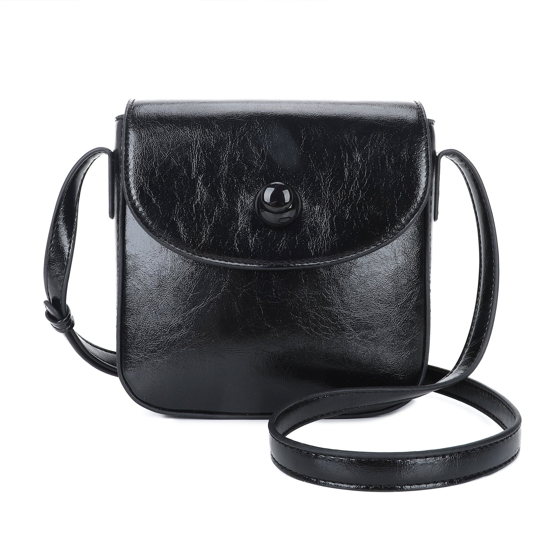 New oil wax leather women's messenger bag shoulder handbag retro versatile commuter bag niche high-end textured women's bag