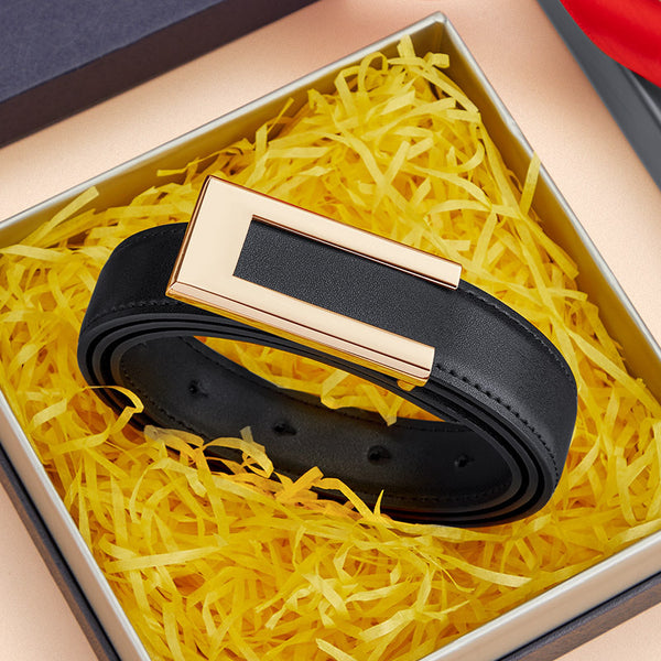 Emperor Paul Belt Women's Leather Simple Versatile Smooth Buckle Thin Belt Decorative Skirt Korean Version Waist Belt