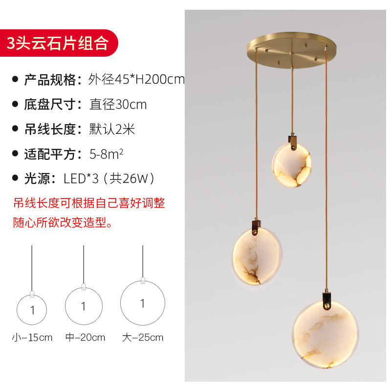 Spanish marble full copper chandelier cross-border accessible luxury duplex house stair lamp living room atrium rotate