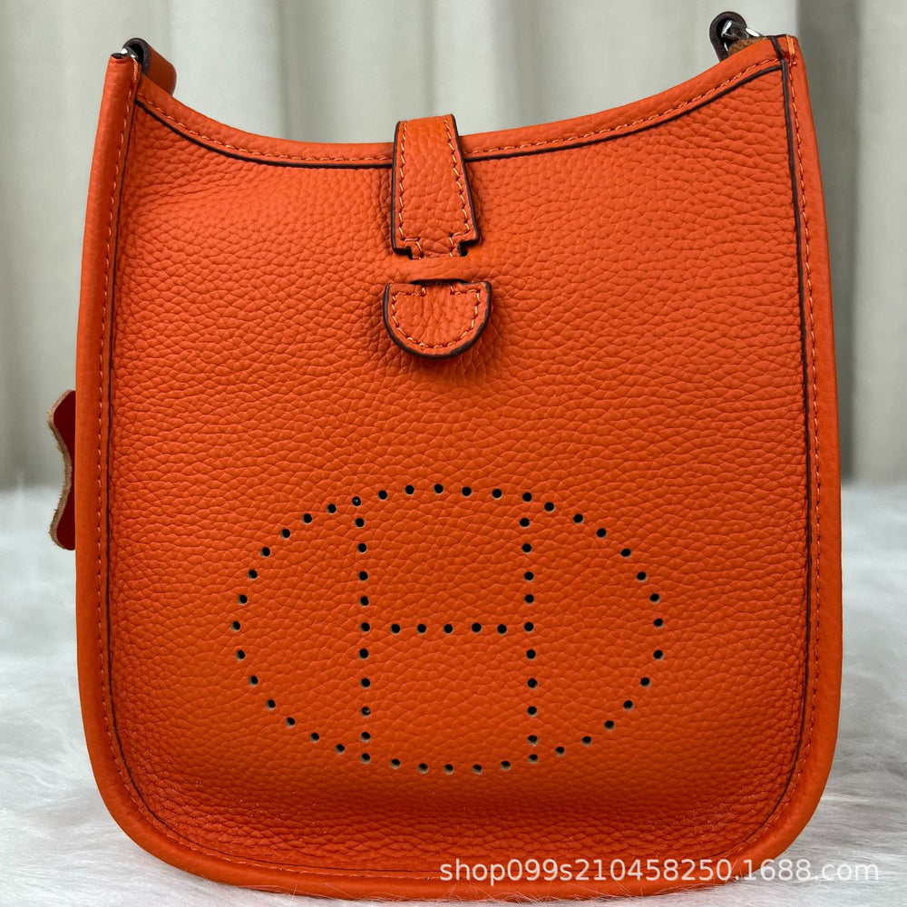 Evelyn tc pattern first layer cowhide evelyne bag mini genuine leather women's bag shoulder crossbody tote bag small bag