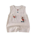 Summer lightweight sleeveless baby romper - newborn bodysuit, cartoon crawling suit for boys and girls