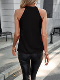 fashion  independent station cross-border new solid color off-the-shoulder high collar halter short sleeve vest tops