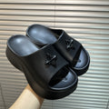Thick sole slippers for women outwear summer 2026new arrival travel summer one-line sandals slippers for students to increase height