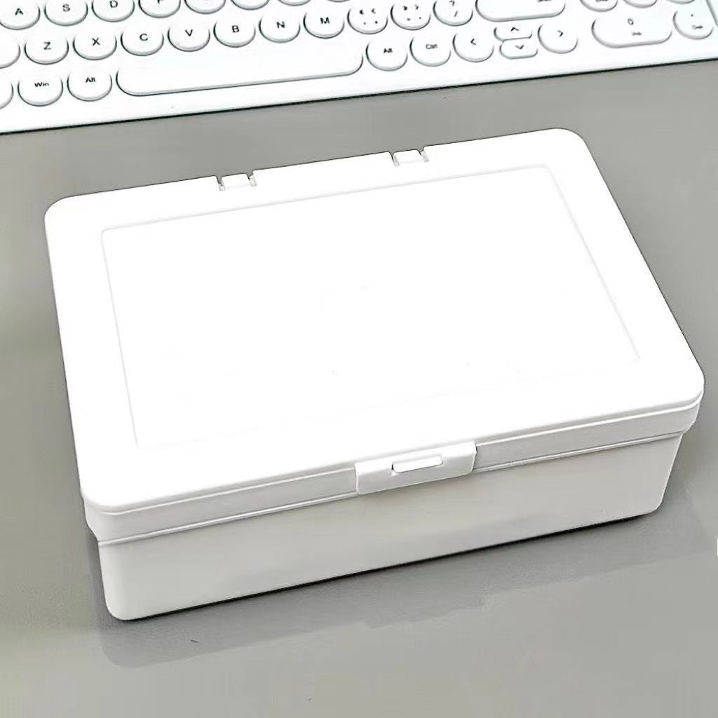 ins unprinted wind pure white flip storage box card hand material dust storage desktop stationery finishing box wholesale