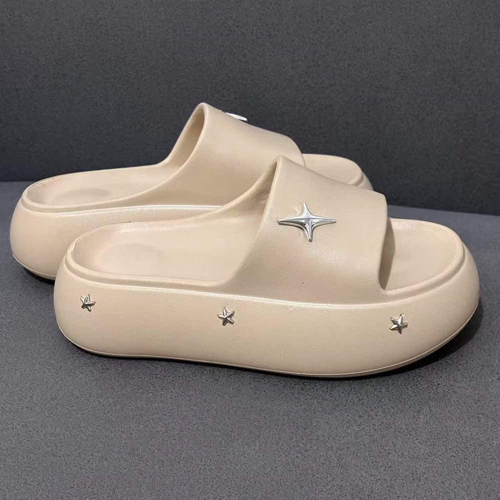 Thick sole slippers women's summeroutwearnew arrivalfashion indoor heightening beach shoes women's shit-stepping sandals wholesale