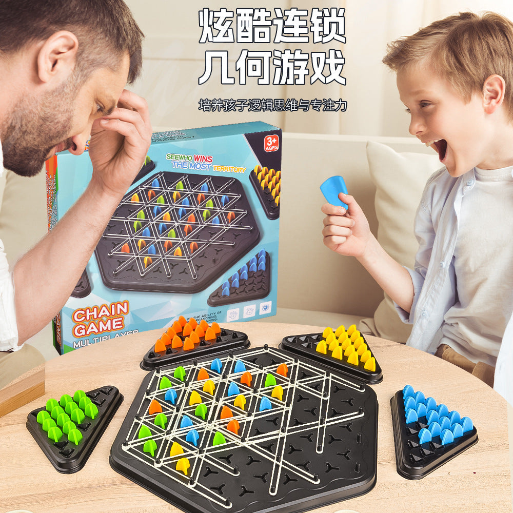 children's geometric chain triangle chess logic thinking training parent-child interactive tabletop game educational toy