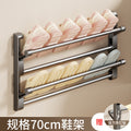 No-drill slipper rack, wall-mounted over-the-door multifunctional bathroom foldable shoe organizer for toilet and washroom shoe storage
