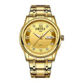 Xiangshiman fully automatic movement non-mechanical men watch double calendar luminous waterproof business steel wrist quartz watch