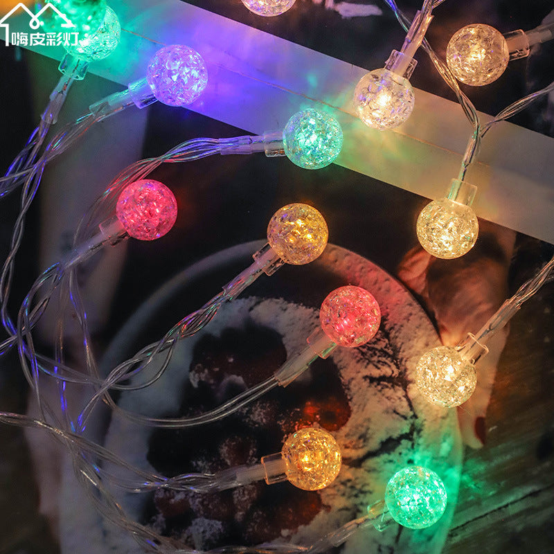 LED light string Gypsy Christmas Day small lantern ball star lighting holiday decoration battery box lantern string