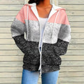 hot-selling plus-size women's zip-up hoodie, new casual long-sleeve hooded sweatshirt jacket, dropshipping available