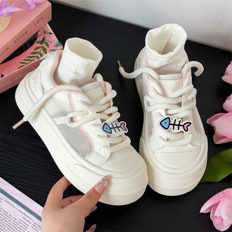 Thick sole ugly cute transparent white shoes women 205summernew arrivalchicniche stylek-style holiday style big toe shoes