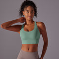 New arrival double-sided brushed cross back shockproof push-up sports intimates cloud-like yoga sports bra fitness tops