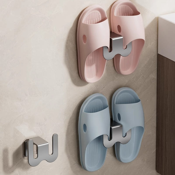 Bathroom slippers wall-mounted non-punching toilet wall hook drain shoe storage rack