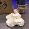 2025 summer new women's platform slides - black criss-cross heeled wedge sandals, 9cm height increasing thong sandals