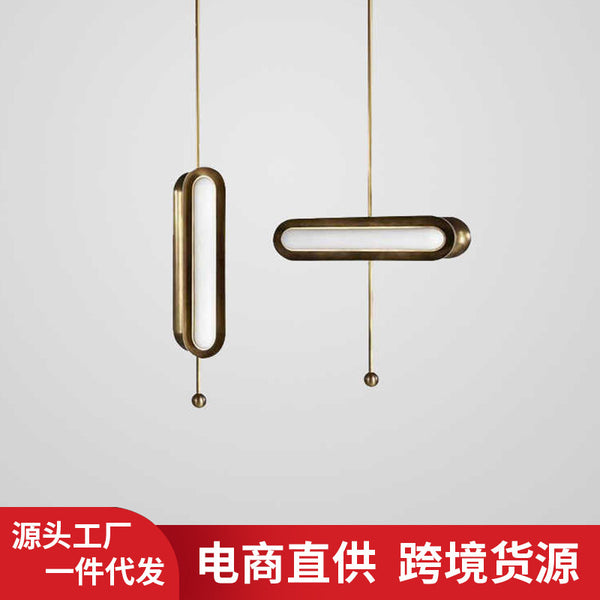 Simple Nordic living room sofa reading lamp dining room study creative capsule rotatable cafe island chandelier