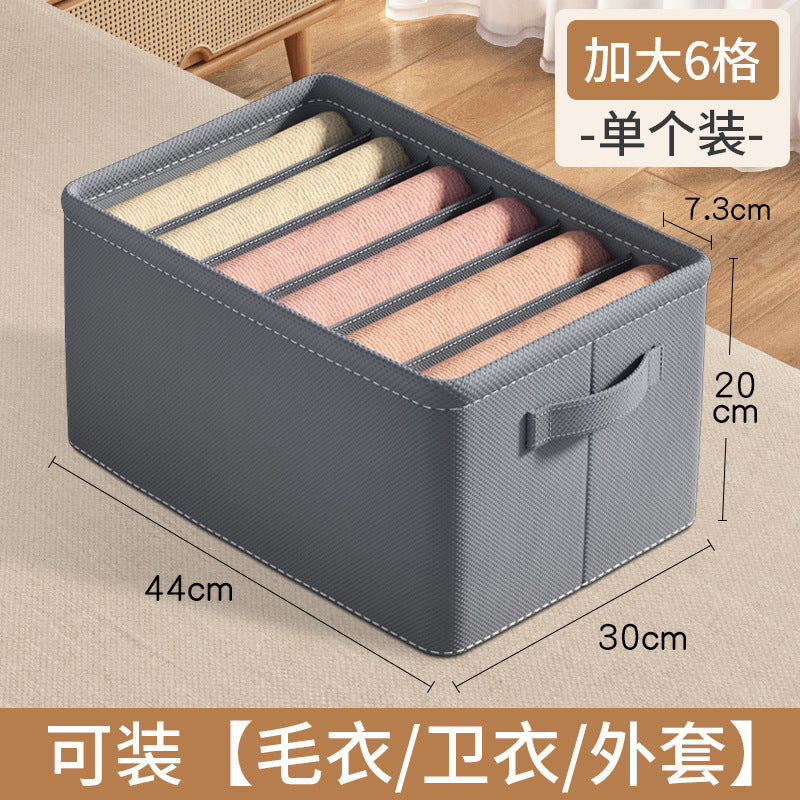 Socks storage box Clothes storage box Foldable clothing Pants finishing box Thickened grid Dormitory underwear storage
