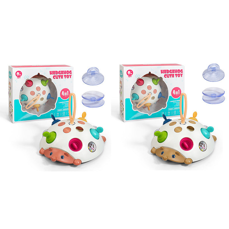 Cross-border export infant fine movement training hedgehog bubble music baby practice brain puzzle soft rubber toy