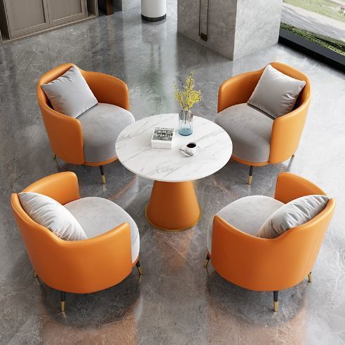 Simple light luxury single sofa coffee table combination leisure hotel reception sales office negotiation table and chair beauty salon meeting guests