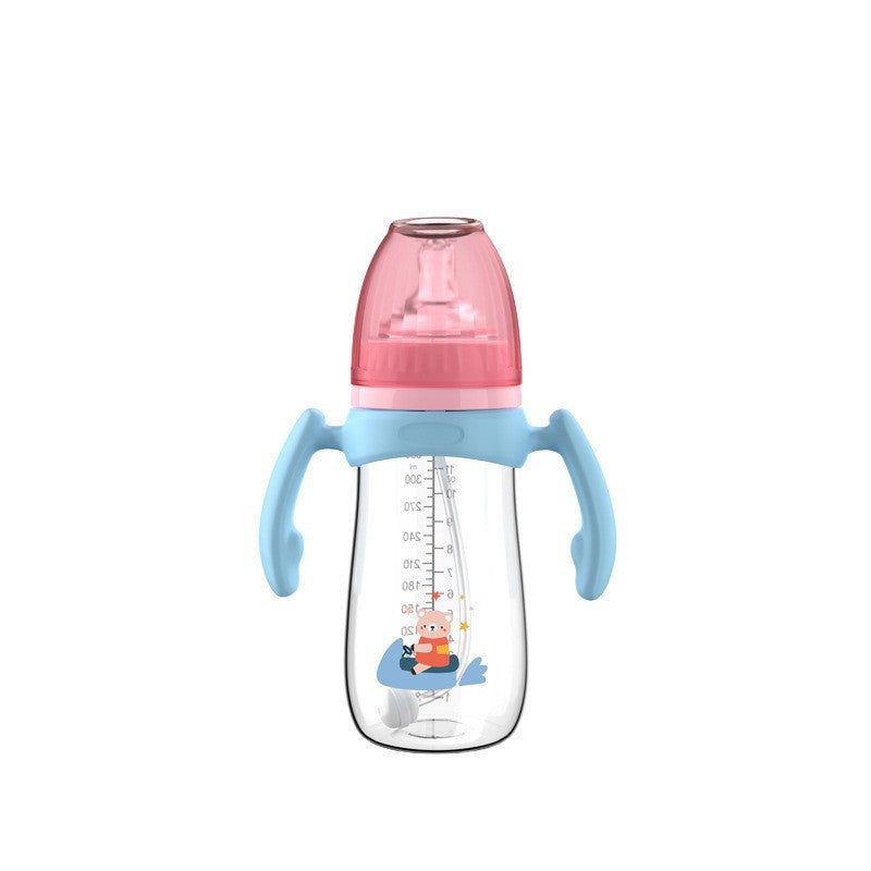 English boxed pacifier 210/240/300ml cactus series with handle PP bottle with straw