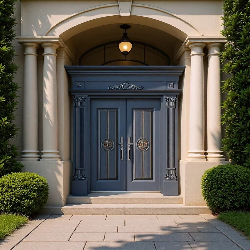 Zinc alloy door casual rural self-built house villa door grade a double door entrance door anti-theft door cast aluminum door