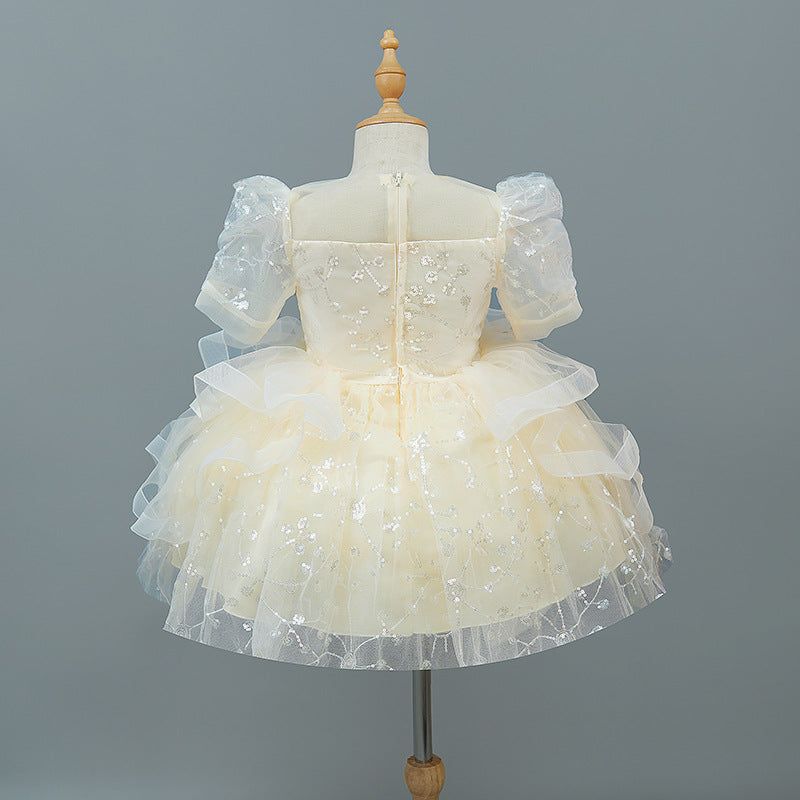 Ready-to-ship, hot-selling girls' dresses for cross-border e-commerce, new high-end flower girl dresses, wedding dresses, piano recital dresses, and princess dresses for children, perfect for
