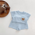 korean style ins kids summer bear outfit - baby boys & girls short sleeve & shorts casual two-piece set