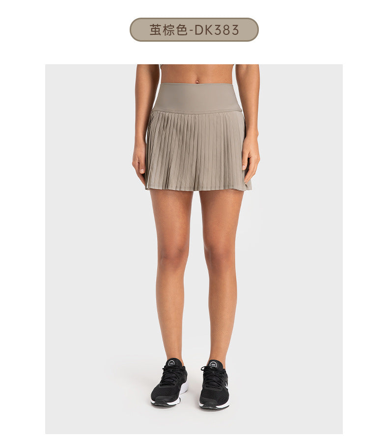 Spring/summer dopamine dressing: pleated tennis skirt & sexy cami yoga tank top workout set for women