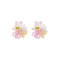 Dopamine beaded romantic floral stud earrings - summer colorful beach vacation style, unique earrings, sweet & ethereal forest vibes
