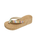 Summernew arrival flip-flops xishuangbanna bohemia thick sole wedge sandals women's outwear woven sandals beach