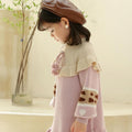 Girls' knit sweater dress - new autumn/winter  collection - kids' long knit dress with pom-poms - baby girl's new year's long dress