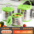 supply personalized large-capacity insulated rice bucket three-piece set portable soup bucket for office workers to bring rice pot