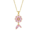 Popular internet celebrity fashion inlaid zirconium necklace for women accessible luxuryniche styleeasiest for matchelegant copper gold-plated non-fading clavicle chain jewelry