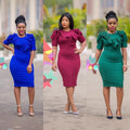 e-commerce, , , pencil skirt, plus-size african women's clothing, ol (office lady) commuter style, solid color dress