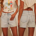 best selling earthy yellow distressed jeans women's back pocket ripped straight-legshorts stretch high waist three-quarter pants