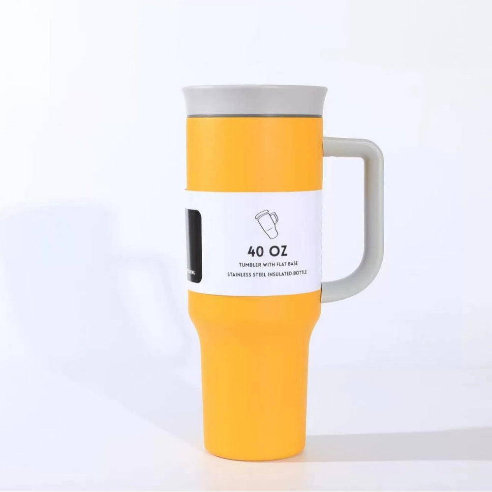 New arrival high-looking ice cup 304 stainless steel ice cup personalized coffee double drinking straw thermos cup wholesale