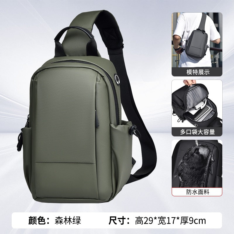 Cross-border men's breast bag fashion shoulder bag leisure travel women's messenger bag trendy high-end sense lightweight waterproof chest bag