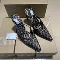 Za2024 autumn/winter new leopard print back strap high heel sandals - european & american style, everyday versatile women's sandals