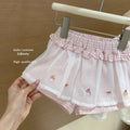 summer cute lightweight set - trendy new girls' off-white tank top & pink gingham lace pants