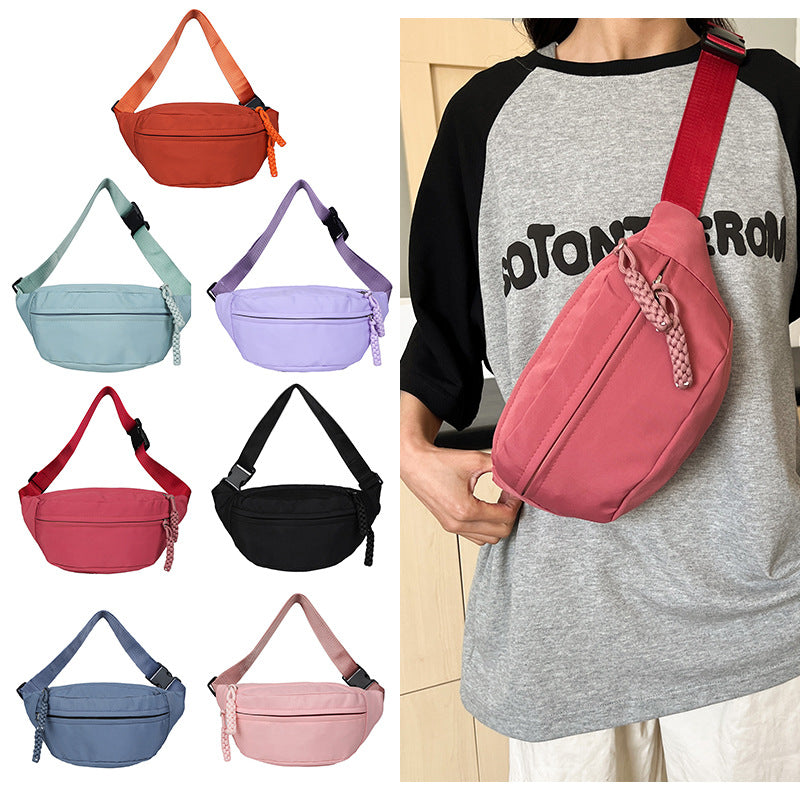 New breast bag women ins cool large capacity messenger bag casual Japanese students shoulder backpack light sports