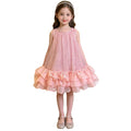 Girls' princess dress summer collection : new children's luxury high-end formal dress, girls' mesh vest dress