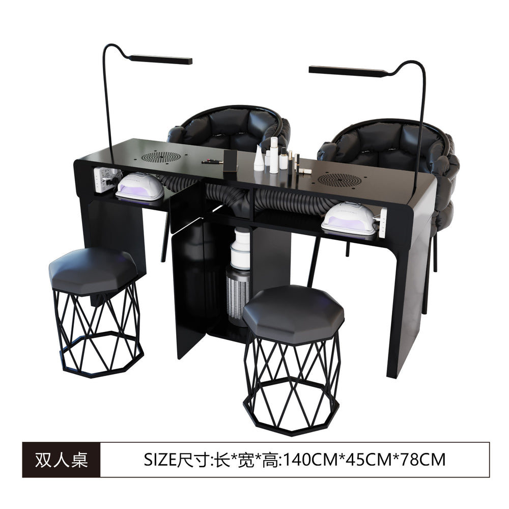 New arrival marble iron porcelain surface turbine manicure table and chair suit economical single and double multi-functional odor-free carbon steel paint