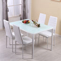 export tempered glass dining table and chair set, rectangular dining table and chair set for export, minimalist cafe restaurant table