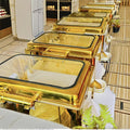 Golden luxury buffet warmer - cross-border exclusive chafing dish - stainless steel food warmer for hotels and weddings