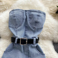 Tube topworkwear jumpsuit women's new arrivalhigh waistslimming look wide leg shortspetitescasual jumpsuit hot girl pants