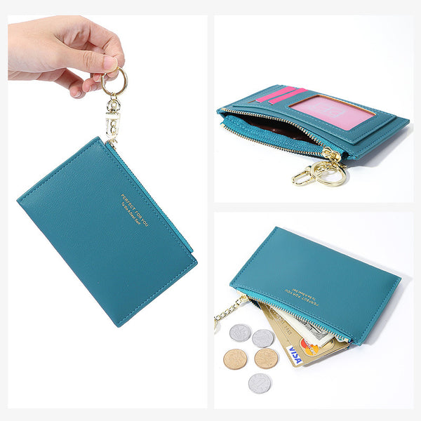 Wesson,  small wallet, multi-function card bag, Korean version zipper card cover ins wind student wallet, mini change bag.