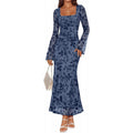 dopamine  autumn new arrival: high-end, elegant, and effortless long-sleeve mesh maxi dress