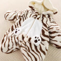 Infant and toddler onesies, winter thickened, unisex baby tiger print cartoon romper, perfect for outings and tummy time, trendy baby clothes