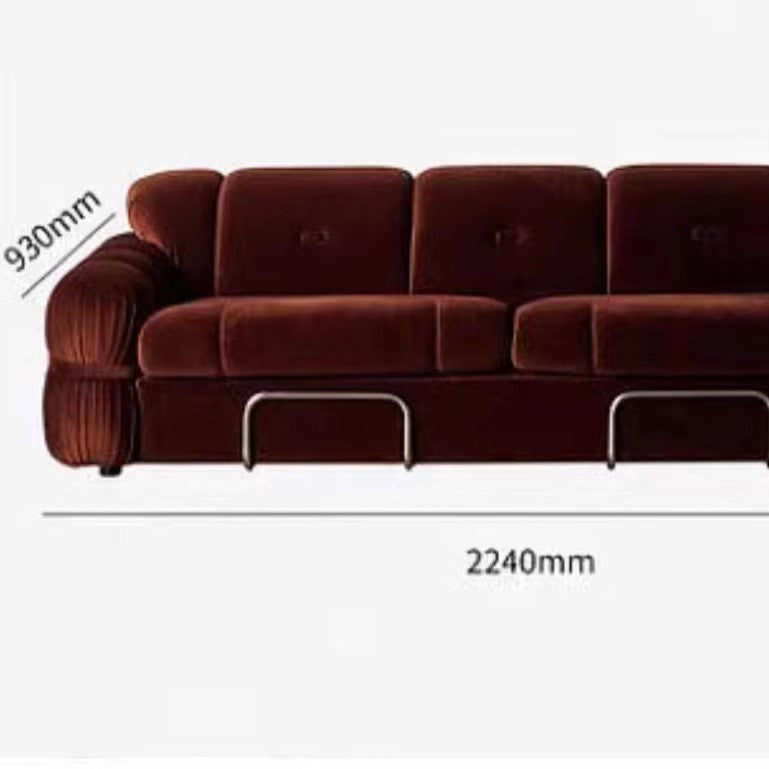 Modern medieval style accessible luxury fabric sofa for large and small apartments nordic living room single three-person steel tooth designer retro