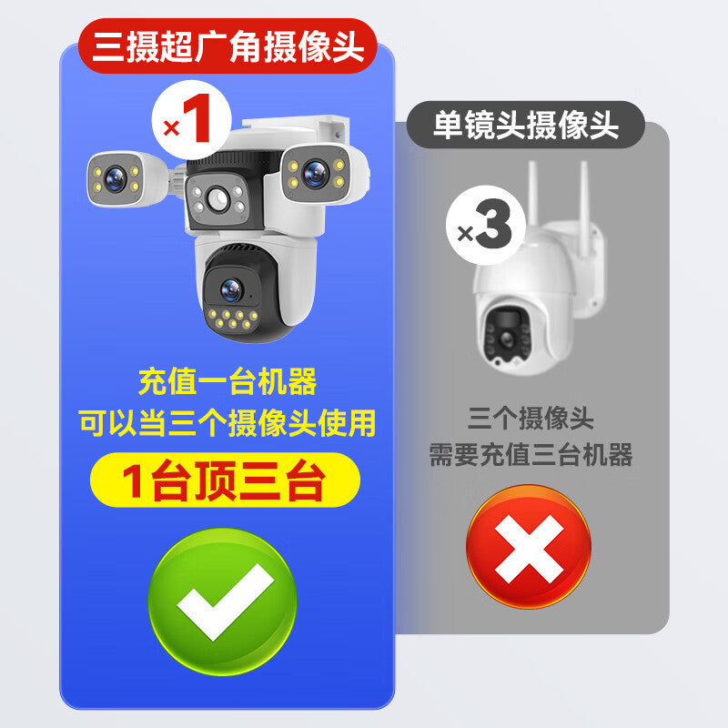 4G free stream camera zoom 360 degrees no dead angle wireless mobile phone outdoor high definition four screen monitor