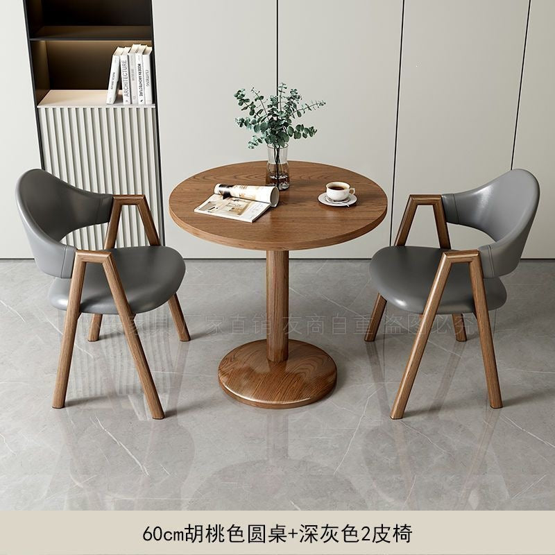 Minimalist modern negotiation table and chair set - perfect for bubble tea shops, coffee shops, dining tables, balcony round tables, casual small spaces, and reception areas